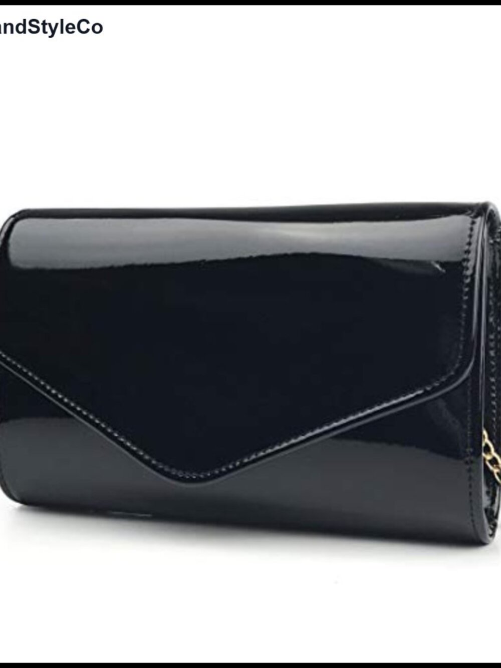 Glossy Envelope Evening Clutch Faux Patent Leather Chain Shoulder Bag